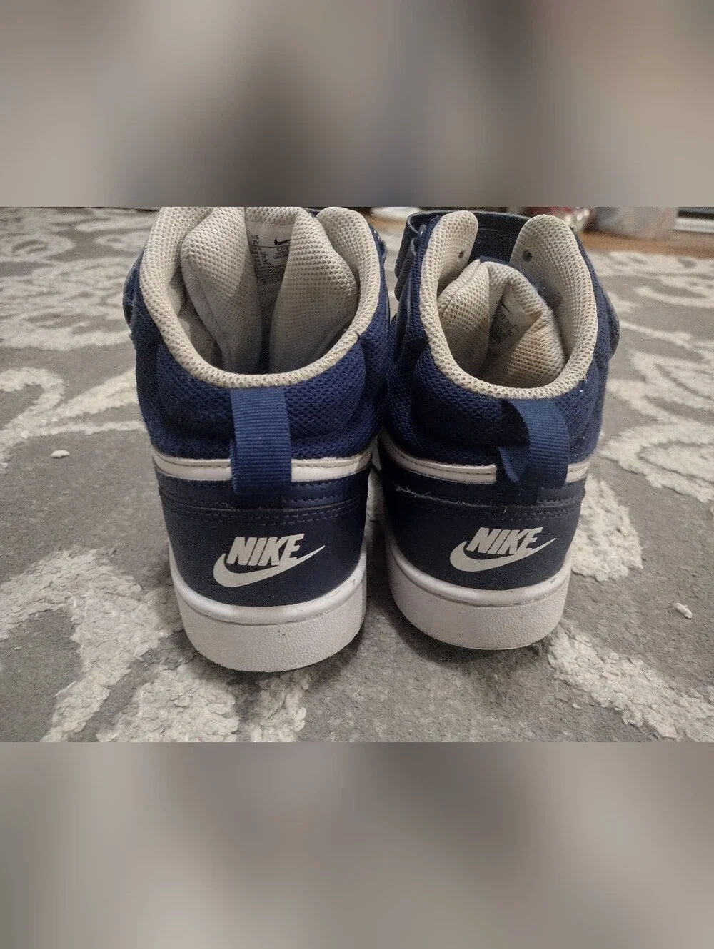 Nike Borough Mid 2 Navy and White High-Top Sneaker